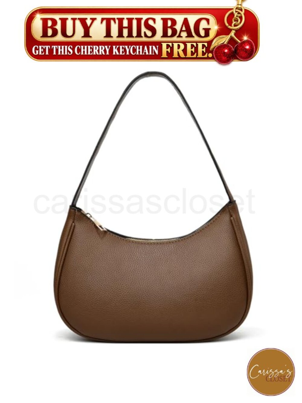 ✨ Crescent Shoulder Bag Small Hobo Underarm Purse Vegan Leather Women